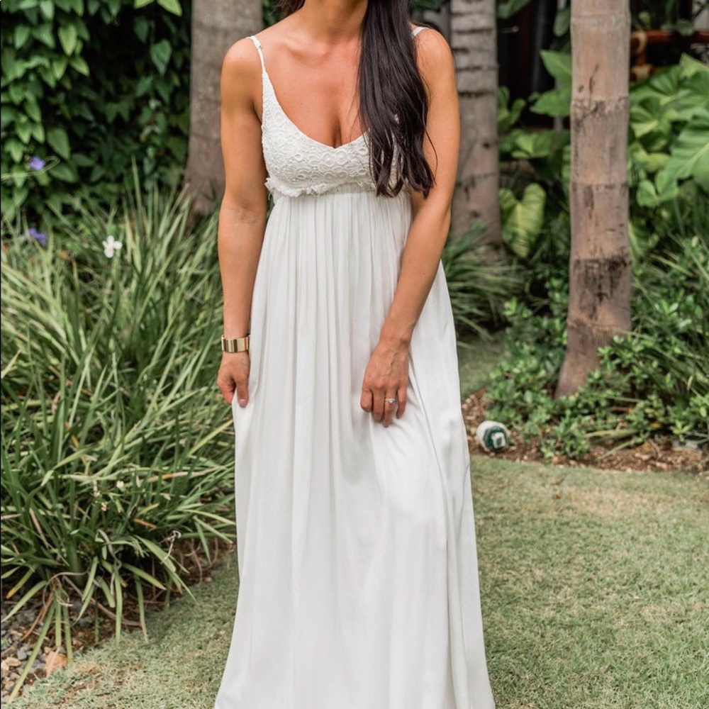 Pink lily white Maxi Dress